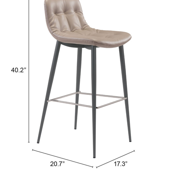 Tangiers Barstool (Set of 2) Taupe Barstools TriadCommerceInc   