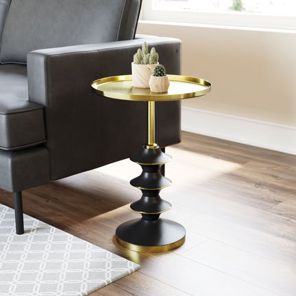 Donahue Side Table Gold & Black Side Tables [TriadCommerceInc]   