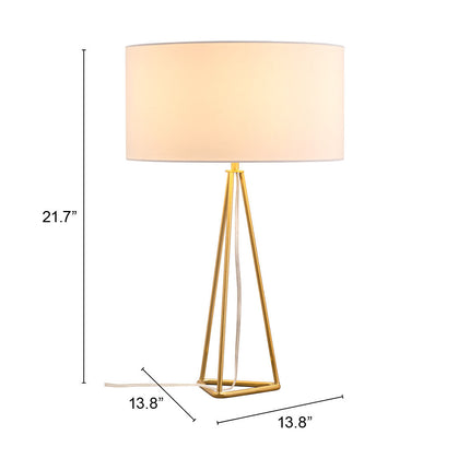 Sascha Table Lamp White & Brass Table Lamps TriadCommerceInc   