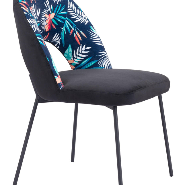 Merion Dining Chair (Set of 2) Multicolor Print & Black Chairs TriadCommerceInc   