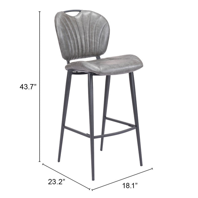 Terrence Barstool Vintage Gray Barstools TriadCommerceInc   